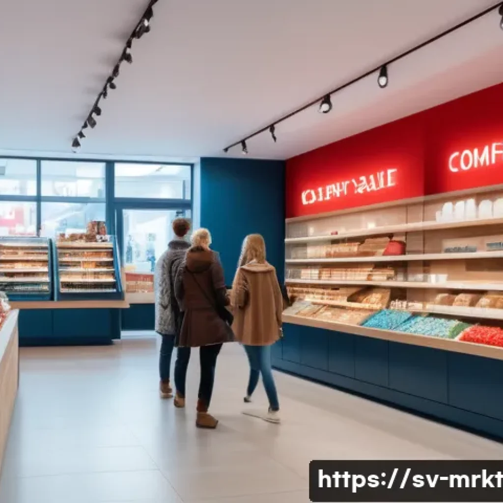 소비자 행동을 이해하기 위한 행동경제학적 접근 - A modern Scandinavian retail store interior with soft natural light, featuring customers making impu...